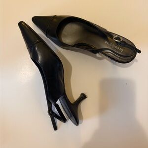 Liz Claiborne Black Pointed Slingback Heels